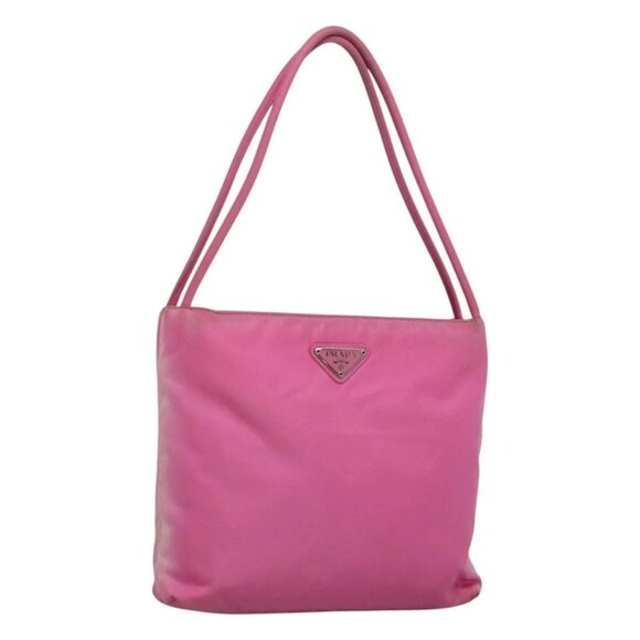 PRADA Shoulder Bag Nylon Pink Silver Auth MX462 - Picture 1 of 16